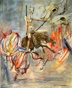 don andres del peral Ölbilder verkaufen - Don Quichotte et le Sortilege des Vaches ein rayures MP Moderne